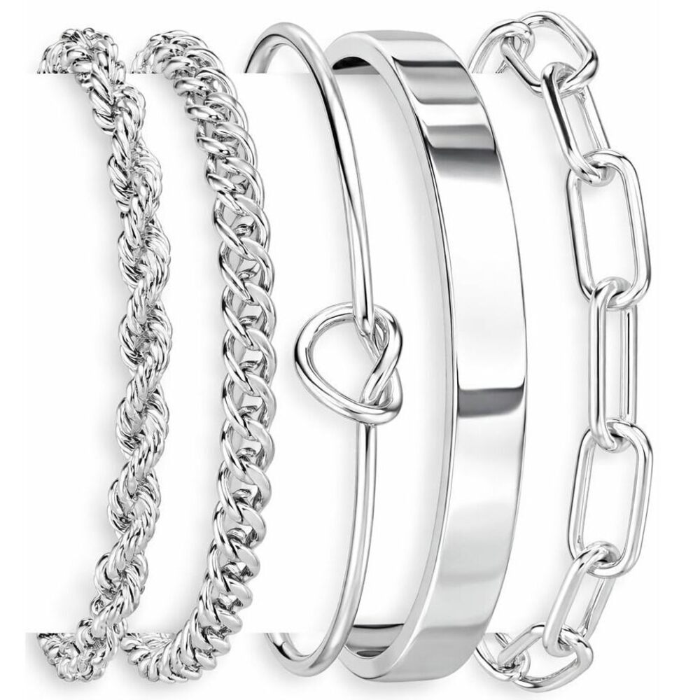 Sterling Silver Cuff Bracelets for Women Non Tarnish, Silver Bangle
